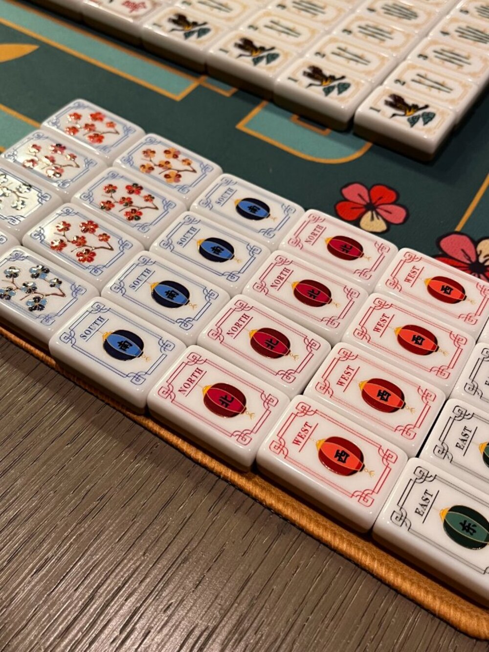 Designer Inspired American Mahjong Set - Tiles, Mat, Dice with Koi Cranes - Picture 16 of 17